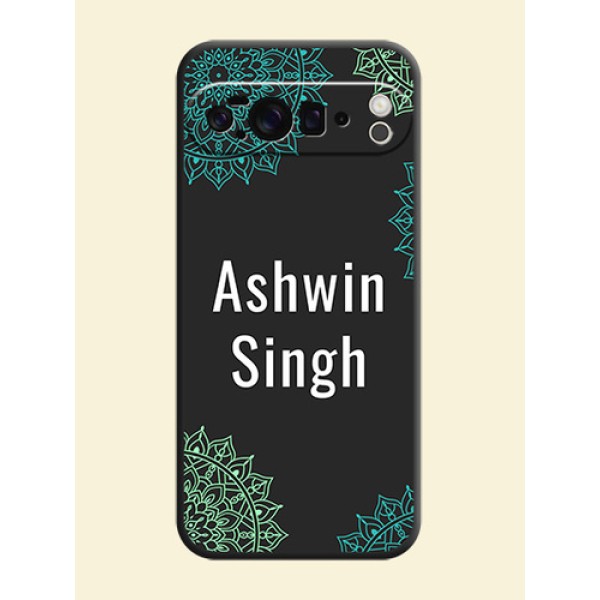 Your Name with Floral Design On Space Black Custom Soft Matte Mobile Back Cover - Google Pixel 10 Pro XL 5G