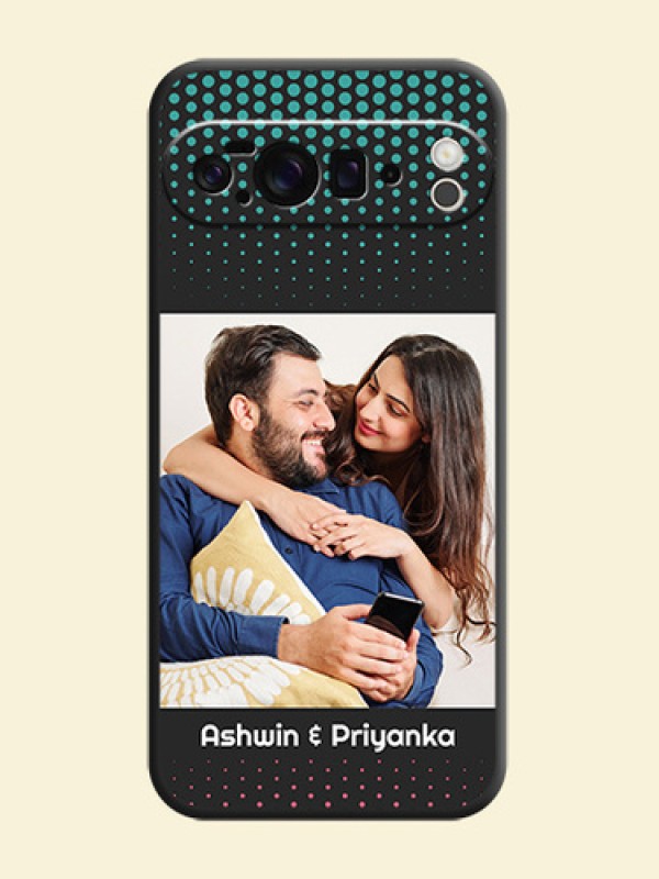 Faded Dots with Grunge Photo Frame and Text On Space Black Custom Soft Matte Mobile Back Cover - Google Pixel 10 Pro XL 5G