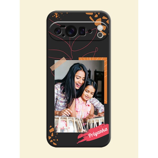 Orange Photo Frame On Space Black Custom Soft Matte Mobile Back Cover - Google Pixel 10 Pro XL 5G