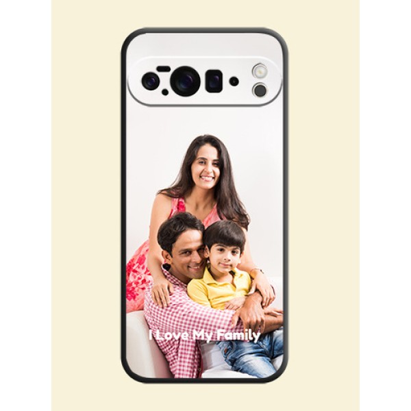Full Single Pic Upload With Text On Space Black Custom Soft Matte Mobile Back Cover - Google Pixel 10 Pro XL 5G