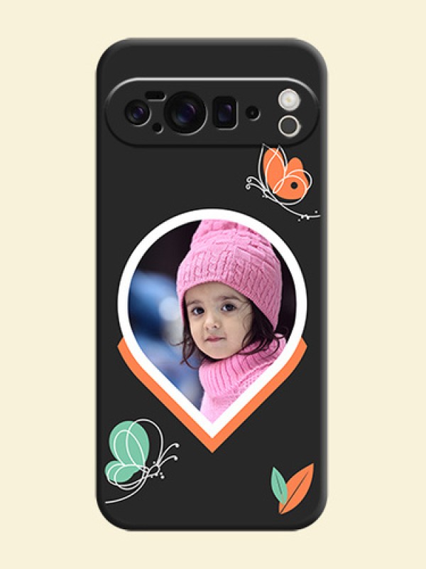 Upload Pic With Simple Butterly Design On Space Black Custom Soft Matte Mobile Back Cover - Google Pixel 10 Pro XL 5G