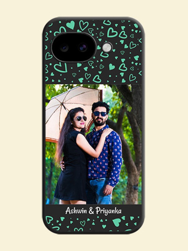 Sea Green Indefinite Love Pattern on Photo On Space Black Custom Soft Matte Mobile Back Cover - Google Pixel 10A 5G