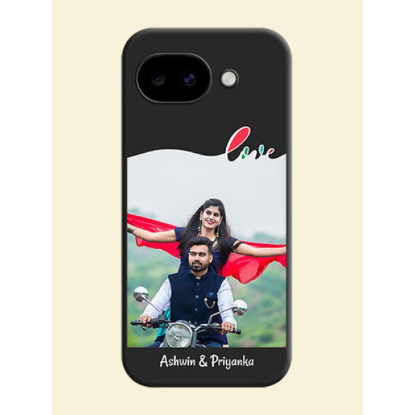 Fall in Love Pattern with Picture on Photo On Space Black Custom Soft Matte Mobile Back Cover - Google Pixel 10A 5G