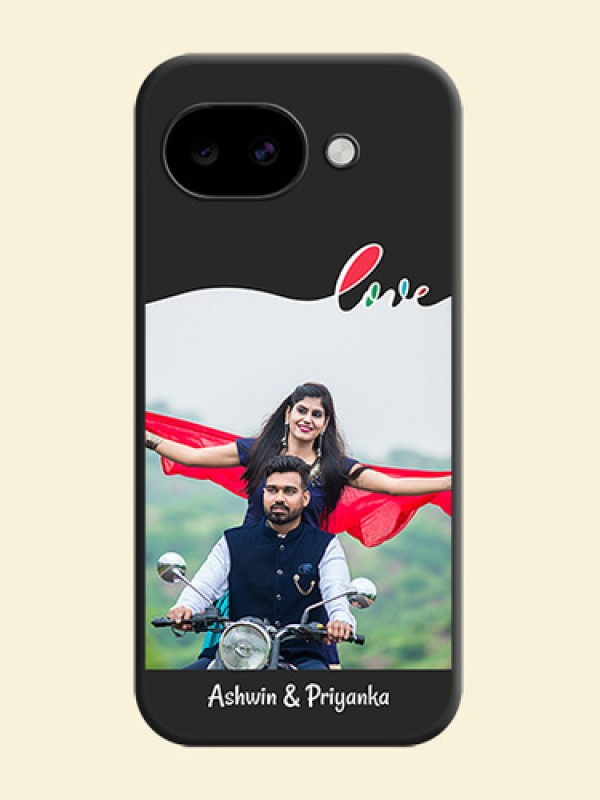 Fall in Love Pattern with Picture on Photo On Space Black Custom Soft Matte Mobile Back Cover - Google Pixel 10A 5G