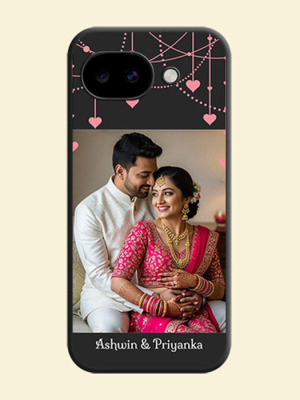 Pink Love Hangings with Text On Space Black Custom Soft Matte Mobile Back Cover - Google Pixel 10A 5G