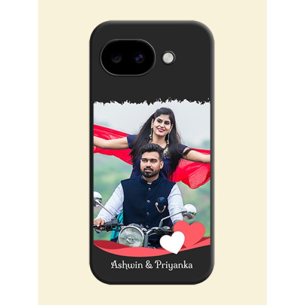 Pin Color Love Shaped Ribbon Design with Text On Space Black Custom Soft Matte Mobile Back Cover - Google Pixel 10A 5G