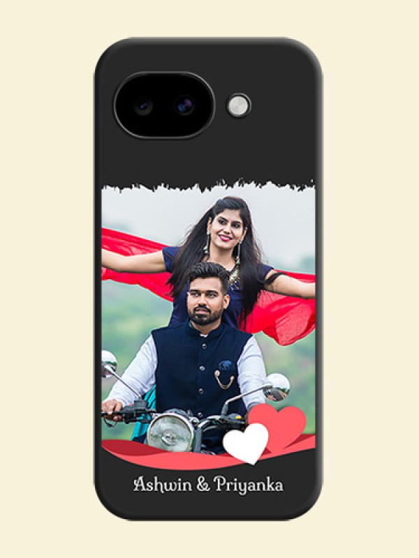 Pin Color Love Shaped Ribbon Design with Text On Space Black Custom Soft Matte Mobile Back Cover - Google Pixel 10A 5G