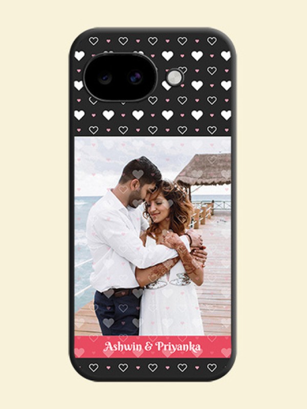 White Color Love Symbols with Text Design on Photo On Space Black Custom Soft Matte Mobile Back Cover - Google Pixel 10A 5G