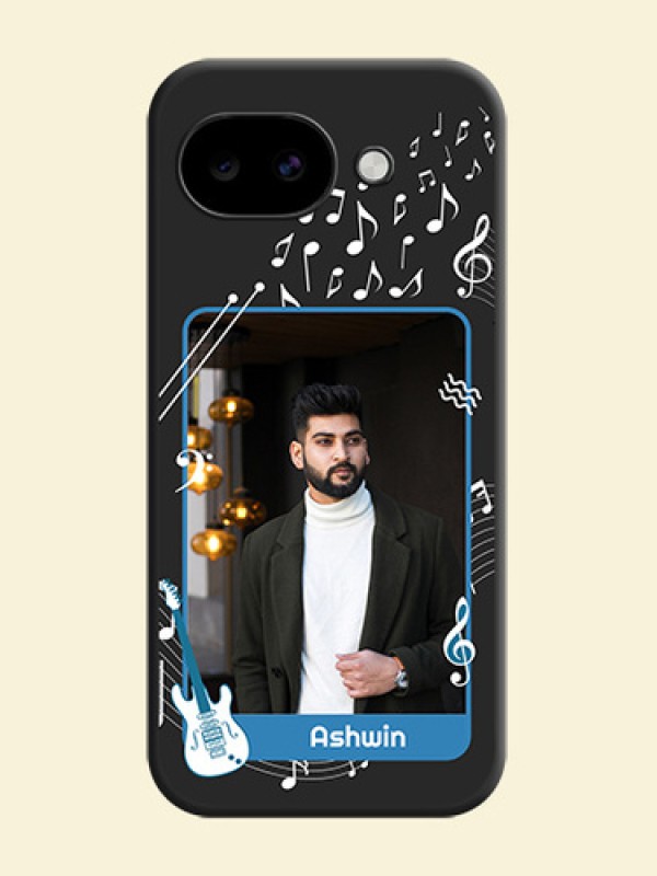 Musical Theme Design with Text on Photo On Space Black Custom Soft Matte Mobile Back Cover - Google Pixel 10A 5G
