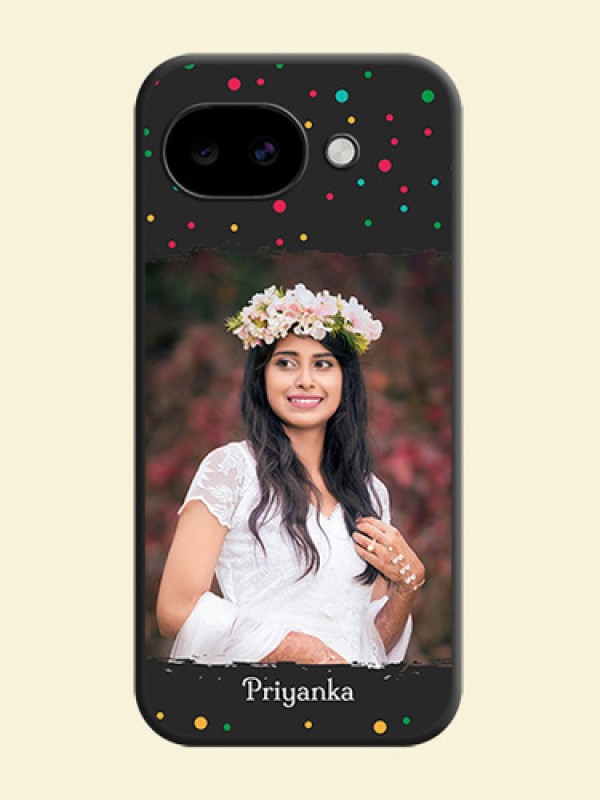 Multicolor Dotted Pattern with Text On Space Black Custom Soft Matte Mobile Back Cover - Google Pixel 10A 5G
