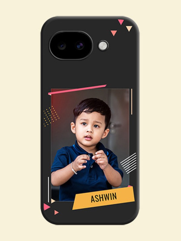 Photo Frame with Triangle Small Dots on Photo On Space Black Custom Soft Matte Mobile Back Cover - Google Pixel 10A 5G