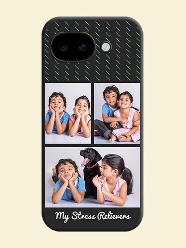 Cross Dotted Pattern with 2 Image Holder On Space Black Custom Soft Matte Mobile Back Cover - Google Pixel 10A 5G