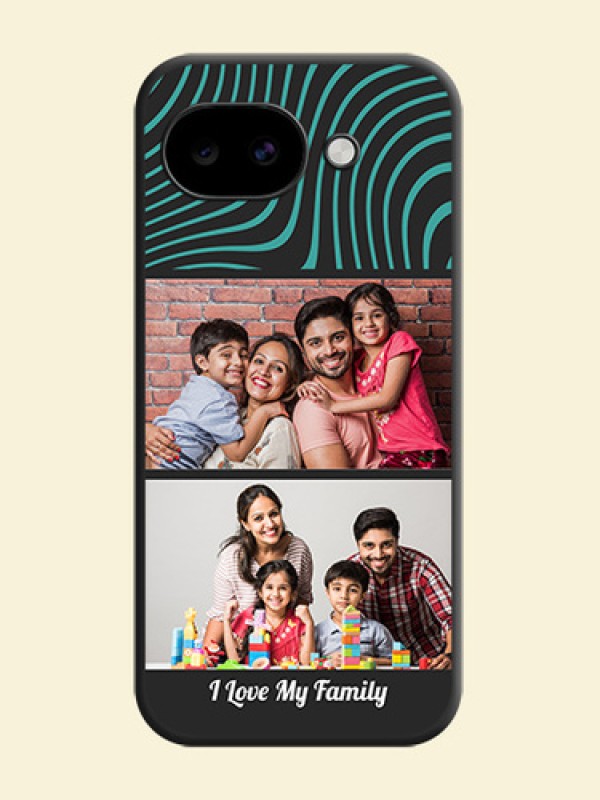 Wave Pattern with 2 Image Holder On Space Black Custom Soft Matte Mobile Back Cover - Google Pixel 10A 5G