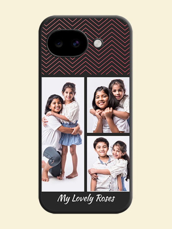 Wave Pattern with 3 Image Holder On Space Black Custom Soft Matte Mobile Back Cover - Google Pixel 10A 5G