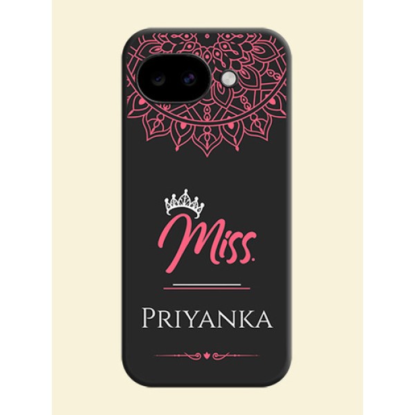 Mrs Name with Floral Design On Space Black Custom Soft Matte Mobile Back Cover - Google Pixel 10A 5G