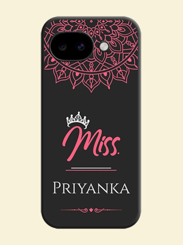 Mrs Name with Floral Design On Space Black Custom Soft Matte Mobile Back Cover - Google Pixel 10A 5G