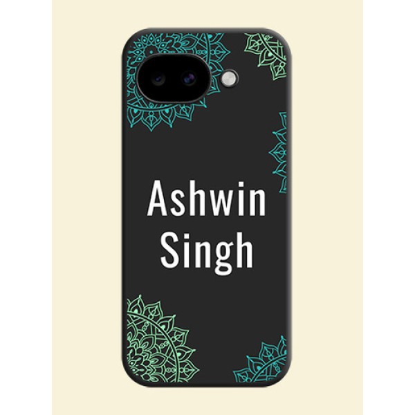 Your Name with Floral Design On Space Black Custom Soft Matte Mobile Back Cover - Google Pixel 10A 5G