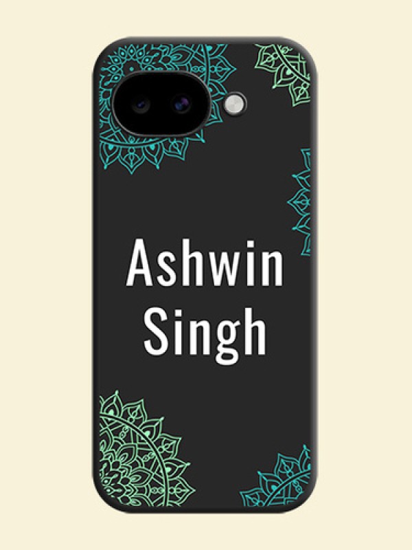Your Name with Floral Design On Space Black Custom Soft Matte Mobile Back Cover - Google Pixel 10A 5G