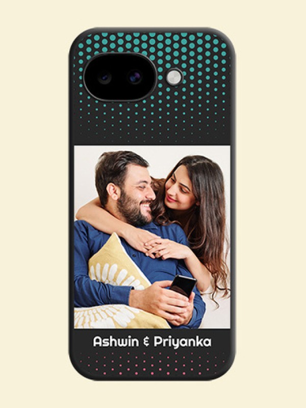 Faded Dots with Grunge Photo Frame and Text On Space Black Custom Soft Matte Mobile Back Cover - Google Pixel 10A 5G