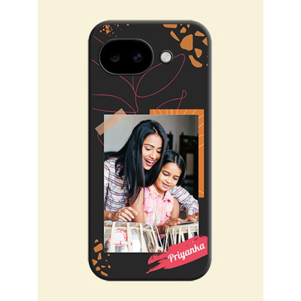 Orange Photo Frame On Space Black Custom Soft Matte Mobile Back Cover - Google Pixel 10A 5G