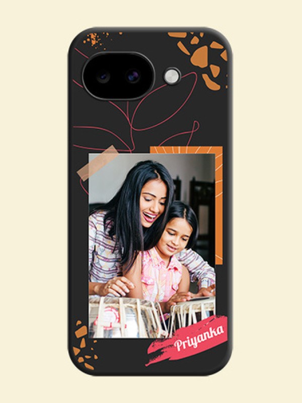 Orange Photo Frame On Space Black Custom Soft Matte Mobile Back Cover - Google Pixel 10A 5G