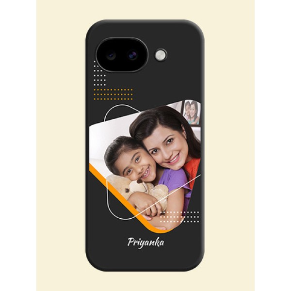 Yellow Triangle on Photo On Space Black Custom Soft Matte Mobile Back Cover - Google Pixel 10A 5G