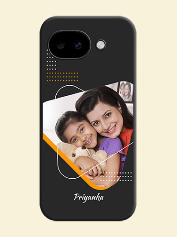 Yellow Triangle on Photo On Space Black Custom Soft Matte Mobile Back Cover - Google Pixel 10A 5G
