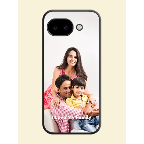 Full Single Pic Upload With Text On Space Black Custom Soft Matte Mobile Back Cover - Google Pixel 10A 5G