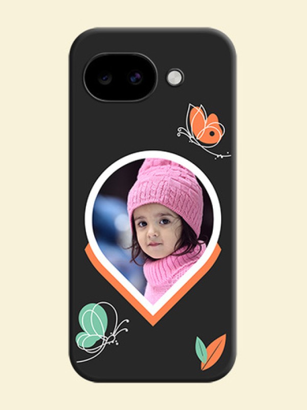 Upload Pic With Simple Butterly Design On Space Black Custom Soft Matte Mobile Back Cover - Google Pixel 10A 5G