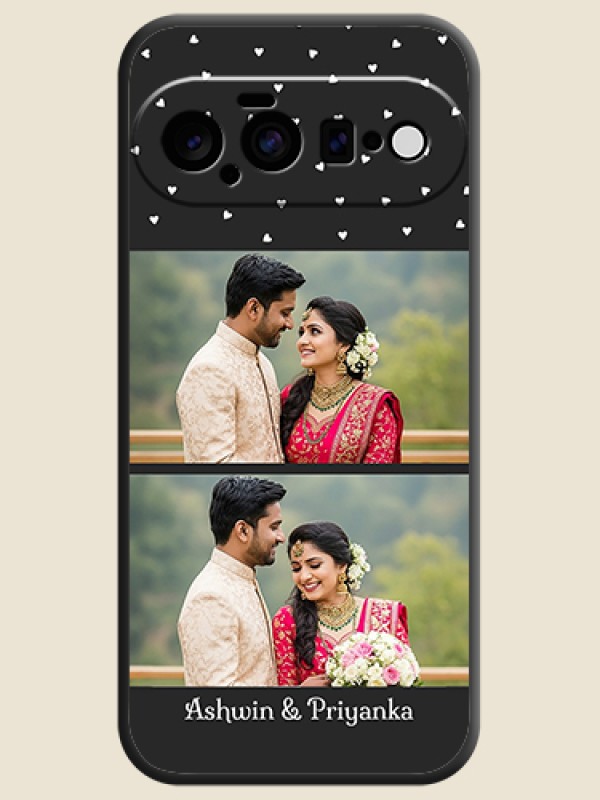 Miniature Love Symbols with Name On Space Black Custom Soft Matte Mobile Back Cover - Google Pixel 11 5G