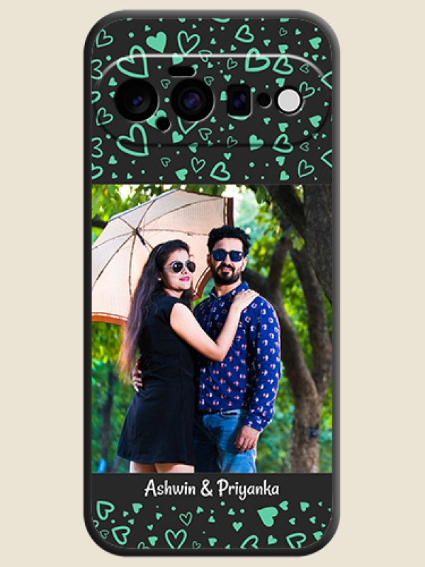 Sea Green Indefinite Love Pattern on Photo On Space Black Custom Soft Matte Mobile Back Cover - Google Pixel 11 5G