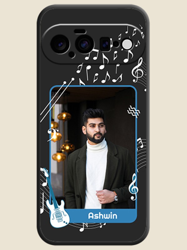 Musical Theme Design with Text on Photo On Space Black Custom Soft Matte Mobile Back Cover - Google Pixel 11 5G