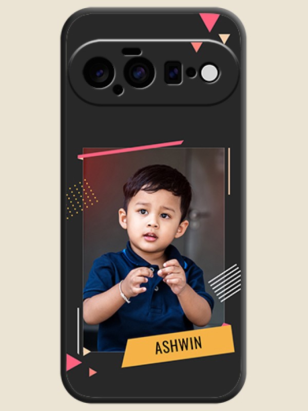 Photo Frame with Triangle Small Dots on Photo On Space Black Custom Soft Matte Mobile Back Cover - Google Pixel 11 5G