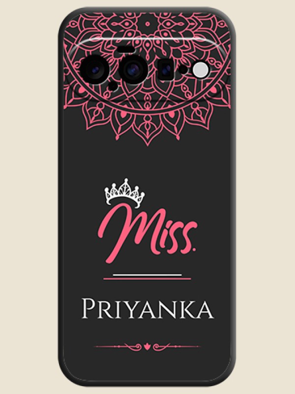 Mrs Name with Floral Design On Space Black Custom Soft Matte Mobile Back Cover - Google Pixel 11 5G