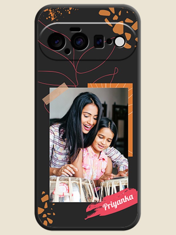 Orange Photo Frame On Space Black Custom Soft Matte Mobile Back Cover - Google Pixel 11 5G