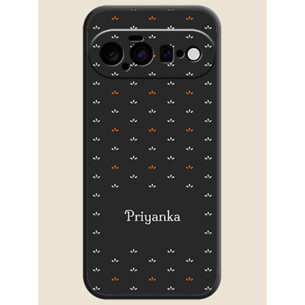 Simple Pattern With Custom Text On Space Black Custom Soft Matte Mobile Back Cover - Google Pixel 11 5G