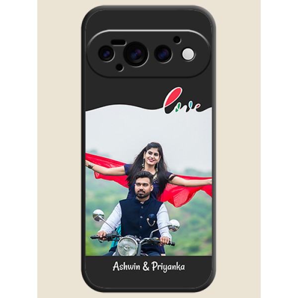 Fall in Love Pattern with Picture on Photo On Space Black Custom Soft Matte Mobile Back Cover - Google Pixel 11 Pro 5G