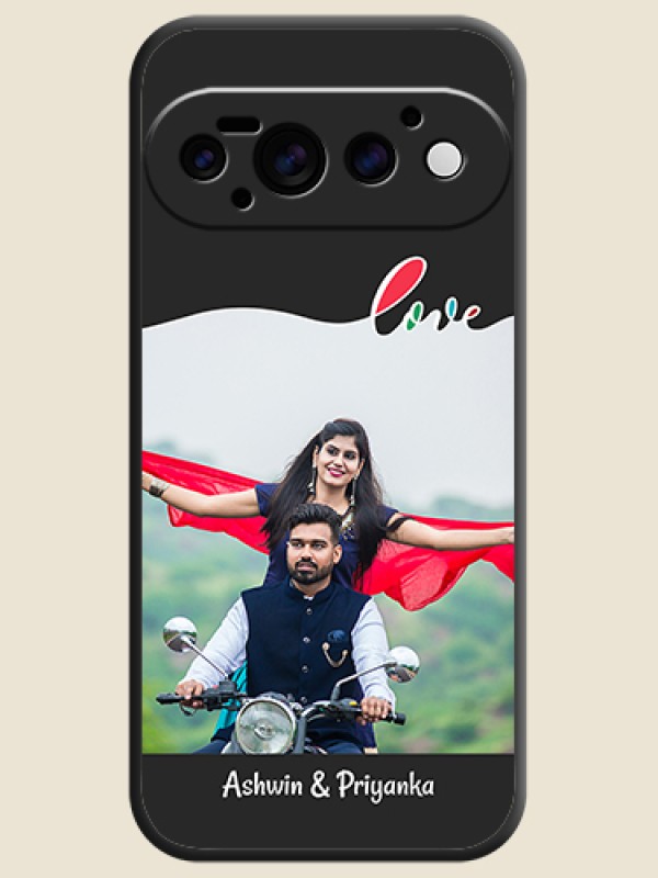 Fall in Love Pattern with Picture on Photo On Space Black Custom Soft Matte Mobile Back Cover - Google Pixel 11 Pro 5G