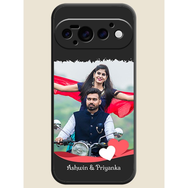 Pin Color Love Shaped Ribbon Design with Text On Space Black Custom Soft Matte Mobile Back Cover - Google Pixel 11 Pro 5G