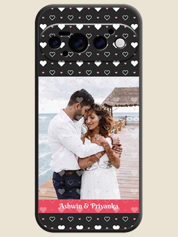 White Color Love Symbols with Text Design on Photo On Space Black Custom Soft Matte Mobile Back Cover - Google Pixel 11 Pro 5G