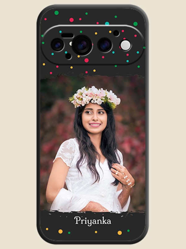 Multicolor Dotted Pattern with Text On Space Black Custom Soft Matte Mobile Back Cover - Google Pixel 11 Pro 5G
