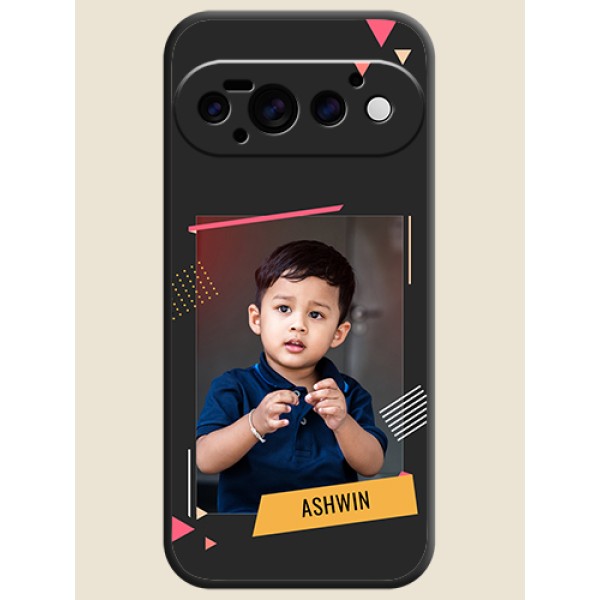 Photo Frame with Triangle Small Dots on Photo On Space Black Custom Soft Matte Mobile Back Cover - Google Pixel 11 Pro 5G