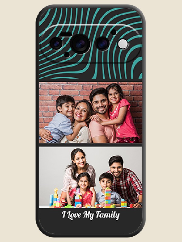 Wave Pattern with 2 Image Holder On Space Black Custom Soft Matte Mobile Back Cover - Google Pixel 11 Pro 5G