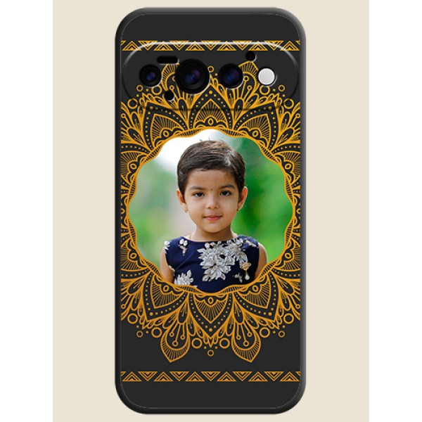Round Image with Floral Design On Space Black Custom Soft Matte Mobile Back Cover - Google Pixel 11 Pro 5G