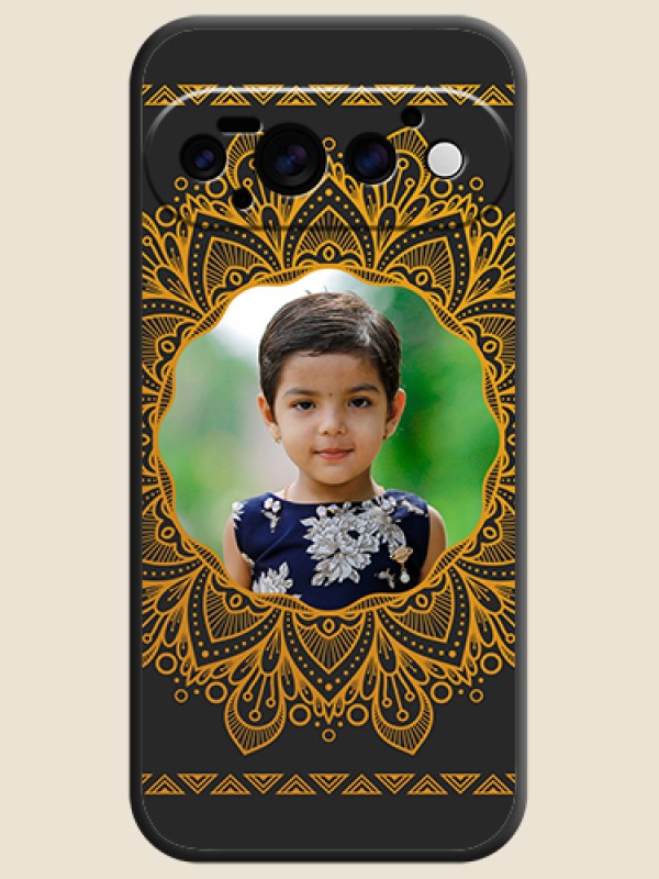 Round Image with Floral Design On Space Black Custom Soft Matte Mobile Back Cover - Google Pixel 11 Pro 5G
