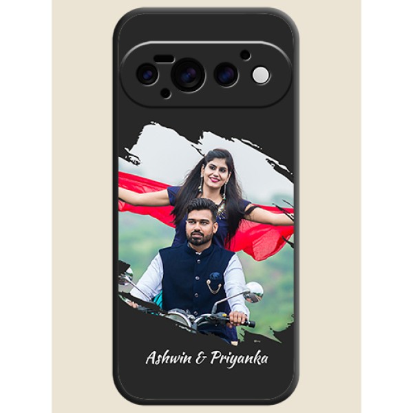 Grunge Brush Strokes on Photo On Space Black Custom Soft Matte Mobile Back Cover - Google Pixel 11 Pro 5G
