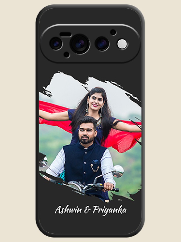 Grunge Brush Strokes on Photo On Space Black Custom Soft Matte Mobile Back Cover - Google Pixel 11 Pro 5G