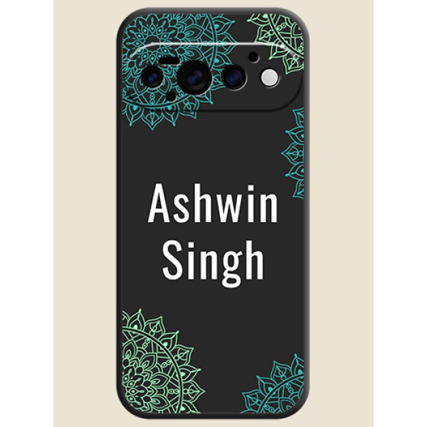 Your Name with Floral Design On Space Black Custom Soft Matte Mobile Back Cover - Google Pixel 11 Pro 5G