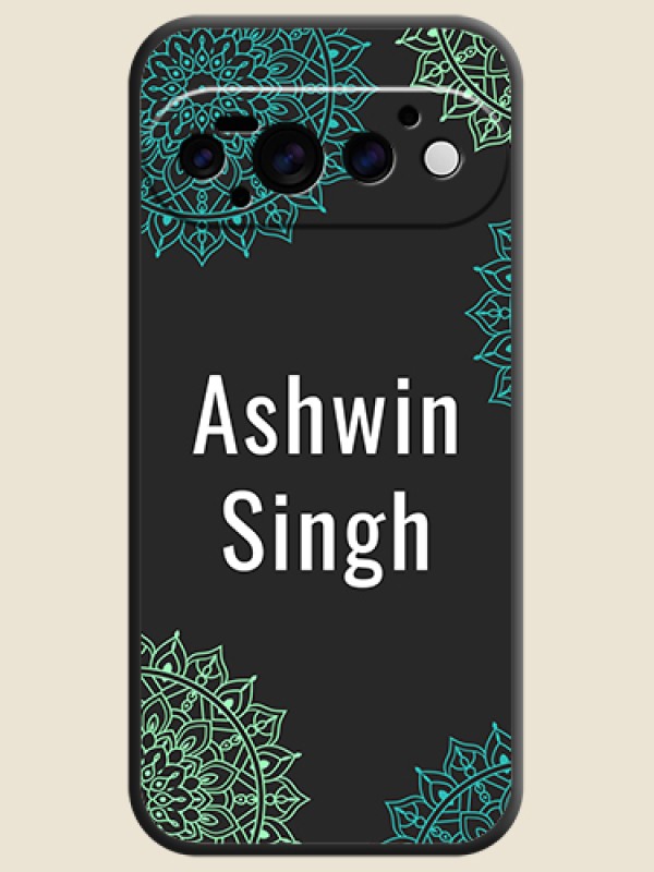 Your Name with Floral Design On Space Black Custom Soft Matte Mobile Back Cover - Google Pixel 11 Pro 5G