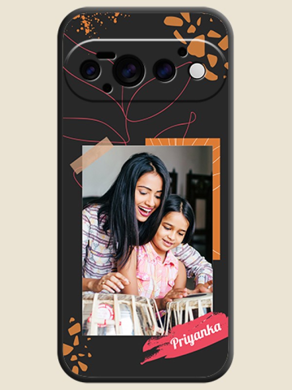 Orange Photo Frame On Space Black Custom Soft Matte Mobile Back Cover - Google Pixel 11 Pro 5G